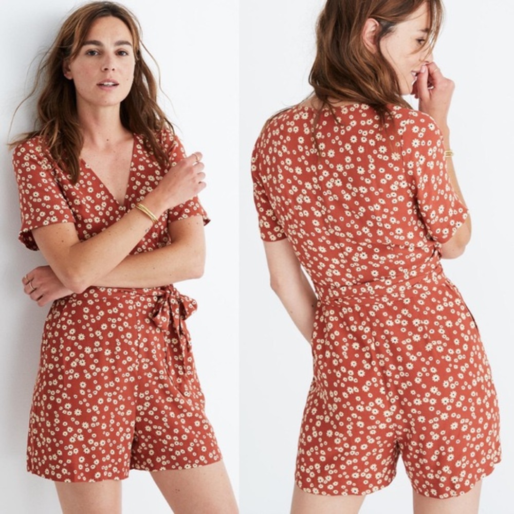 Madewell Rust Floral Mini Dress